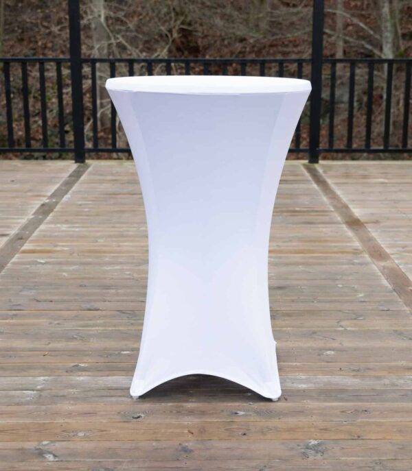 Ståbordsöverdrag stretch Ø80cm vit - Bild 3