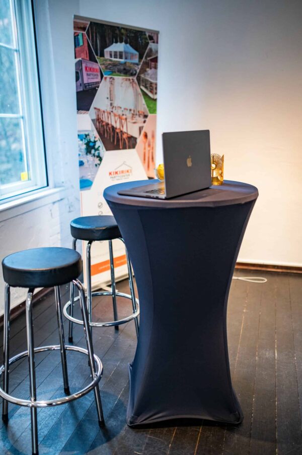 Ståbordsöverdrag stretch Ø70cm svart - Bild 6