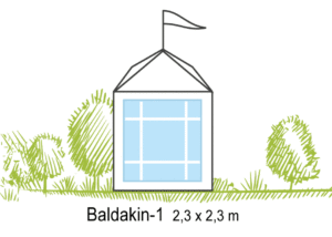 Tält Baldakin-1 2,3x2,3m