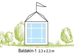 Tält Baldakin-1 2,3x2,3m