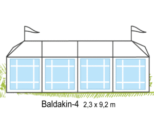 Tält Baldakin-4 2,3x9,2m