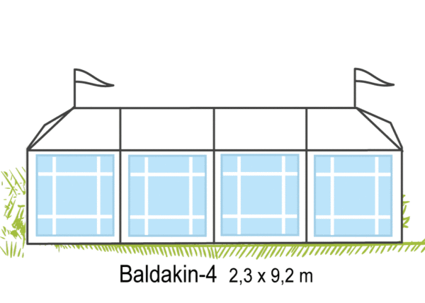 Tält Baldakin-4 2,3x9,2m