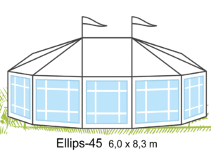Tält Ellips-45 6x8,3m