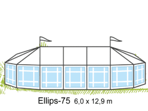 Tält Ellips-75 6x12,9m