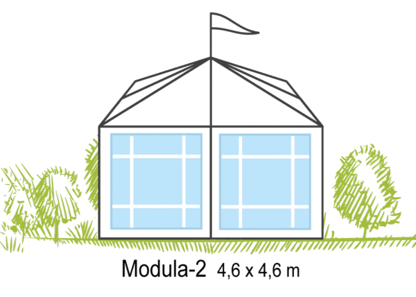 Tält Modula-2 4,6x4,6m