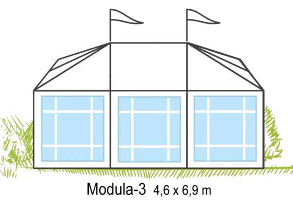 Tält Modula-3 4,6x6,9m