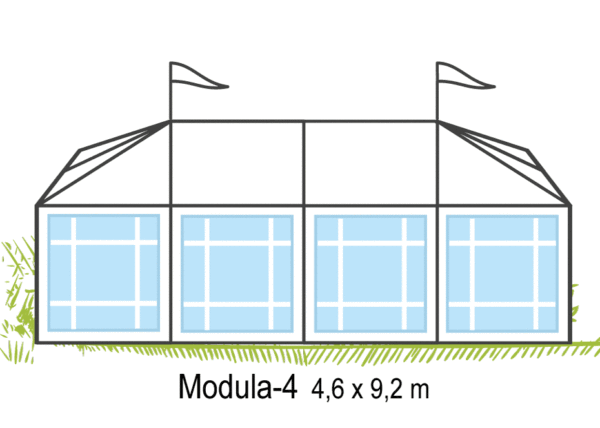 Tält Modula-4 4,6x9,2m
