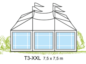 Tält T3-XXL 7,5x7,5m