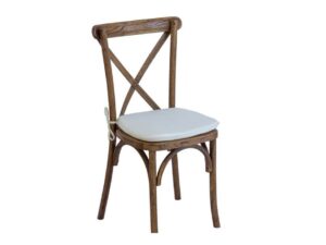 Cross back stol off-white