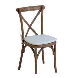 Cross back stol off-white