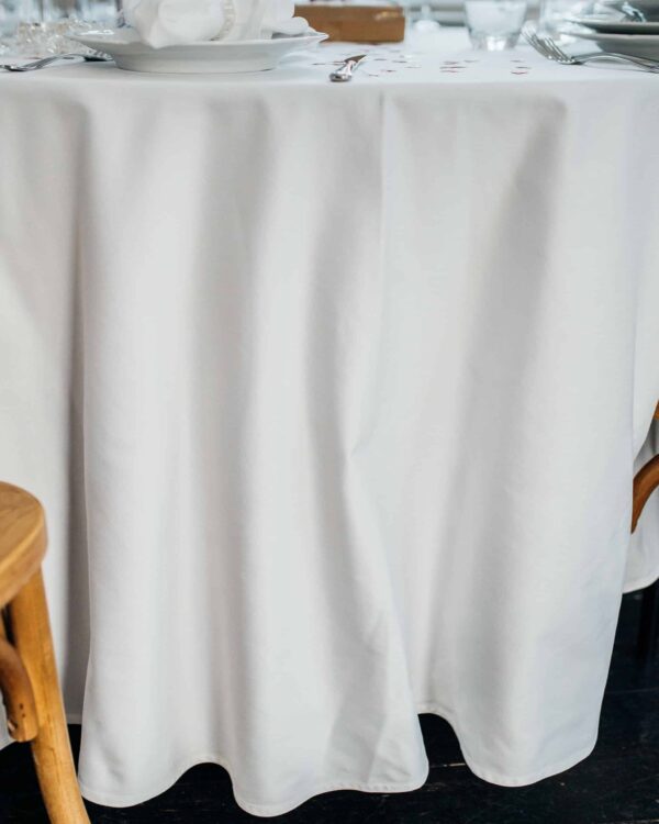 Bordsduk vit footlong premium Ø260cm - Bild 5