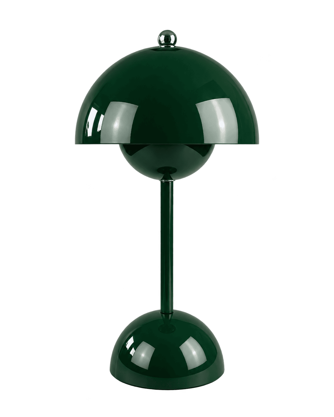 Aster laddningsbar bordslampa i mossgrön med modern design.
